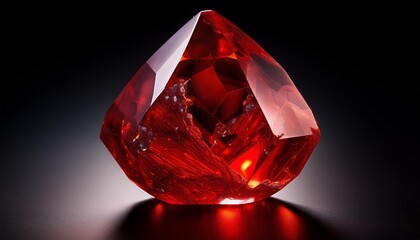 Brilliant Faceted Red Gemstone with Multiple Reflective Facets 