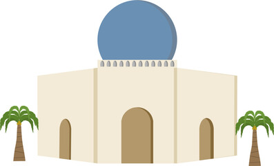 Ramadhan decoration illustration with with mosque