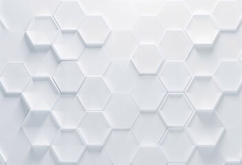 Fototapeta premium Clean White Hexagon Pattern with Subtle Light and Shadow Depth