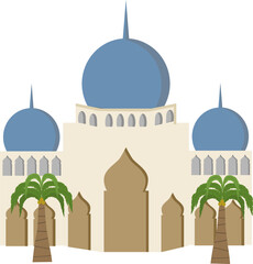 Ramadhan decoration illustration with with mosque