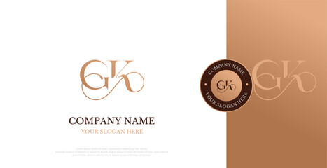 Initial GK Logo Design Vector 