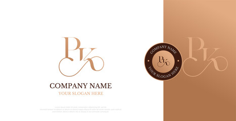 Initial PK Logo Design Vector 