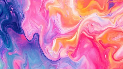 Abstract Colorful Swirl Painting.