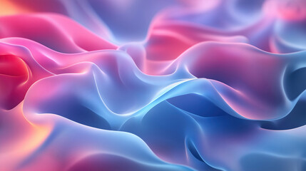 Obraz premium silky fabric texture wallpaper gradient blue pink purple peach backdrop abstract background with waves