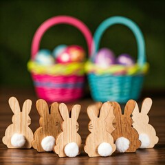 Fototapeta premium easter bunny and eggs