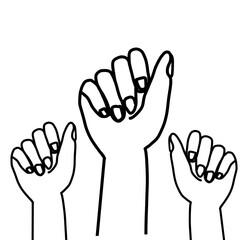 Hand drawn international women's day woman hand pattern