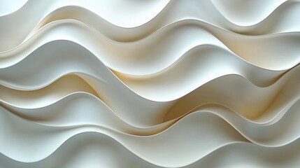 Abstract Wave Pattern Background: Cream and White Undulating Texture