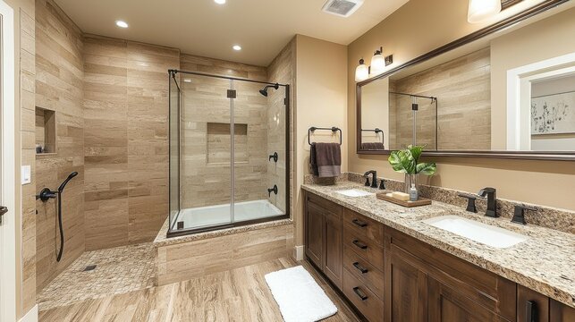 A luxurious bathroom with marble countertops and high-end fixtures, showcasing the importance of regular maintenance for preserving elegance and functionality