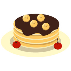 Cute Pancake Illustration. National Pancake Day Celebration. Isolated Vector