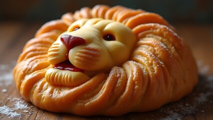 delicious lion shaped pastry ai