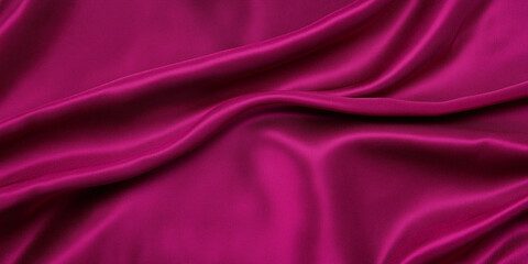 Luxurious Magenta Satin Fabric: Smooth Texture Close-Up