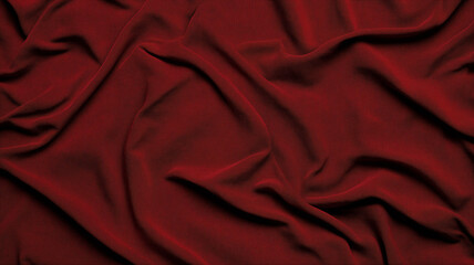 Obraz premium Luxurious Velvet Fabric: Deep Red Texture Close-Up