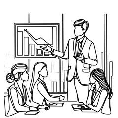 Leader presenting in the office