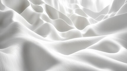 Abstract White Fabric Texture Background: Soft Waves and Subtle Light
