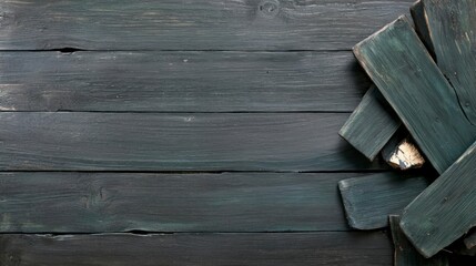 Fototapeta premium Dark Blue Wood Background Texture Rustic Wooden Planks Vintage Grunge