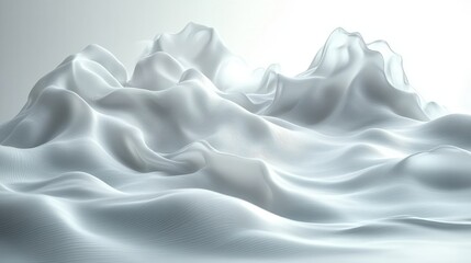 Abstract White Mountain Landscape Digital Rendering