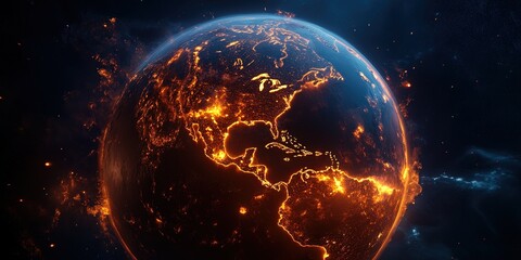 planet earth on fire