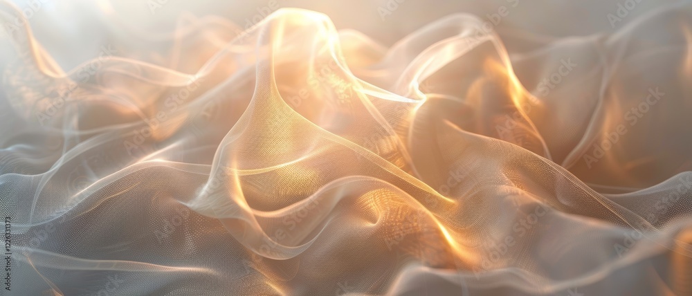 Poster ethereal translucent wire lines in hazy background with soft lighting