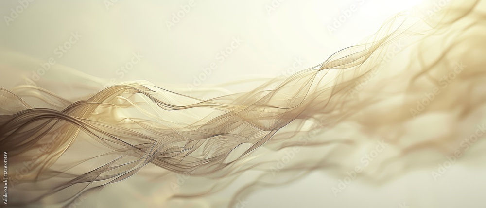 Poster ethereal translucent lines floating against a hazy background