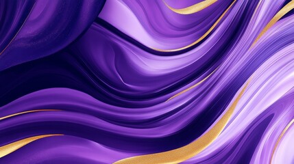 Obraz premium Abstract flowing waves of purple and gold tones creating a vibrant background for creative projects