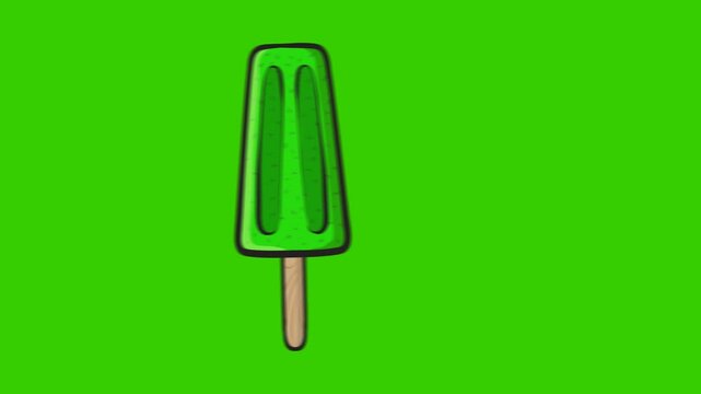 Colorful popsicles changing colors animation