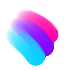 Neon Gradient Watercolor Brushstroke on Transparent Background