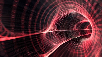 Fototapeta premium Bold Intersecting Red and Black Wire Paths Evoking Dynamic Energy Flow