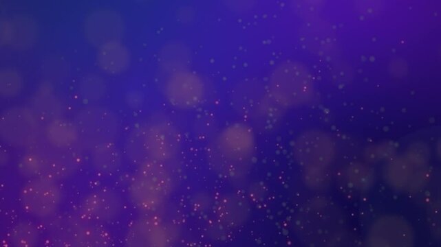 Dark blue and purple dynamic background loop. Seamless wallpaper of floating glowing orbs over peaceful surreal background.