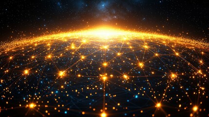 Abstract cyber connection illustration featuring a web of glowing circuit lines on a modern background, ideal for AI and tech themes.