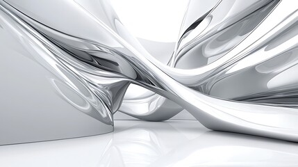 Abstract Silver Architectural Design Rendering