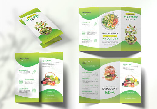 Grocery Catalog Trifold Brochure Layout