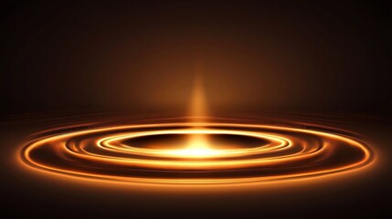 Obraz premium Glowing Orange Light Creates Circular Ripples