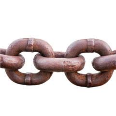 Fototapeta premium Rust and Resilience: A close-up showcases the raw strength of a rusty metal chain, symbolizing unbreakable bonds and enduring connection.
