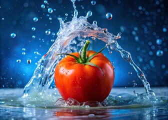 Washing Tomatoes, Clean Tomatoes, Tomato Cleaning, Pouring Water, Food Photography, Rule of Thirds, Fresh Produce, Red Tomatoes,  Juicy Tomatoes,  Vegetable Cleaning