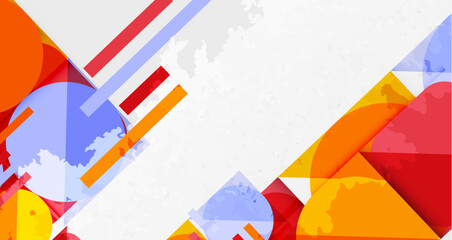 Grainy stain texture geometric abstract background with circles, squares and lines. Vector Illustration For Wallpaper, Banner, Background, Card, Book Illustration, landing page