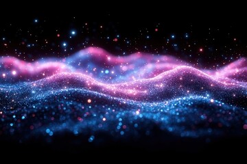 Fototapeta premium Abstract Pink And Blue Glitter Wave Background