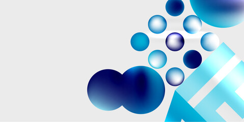 Simple shapes - circles, triangles, rectangles abstract background. Vector Illustration For Wallpaper, Banner, Background, Card, Book Illustration, landing page