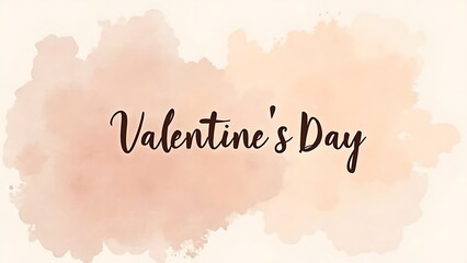 valentine's day text romantic watercolor peach tones