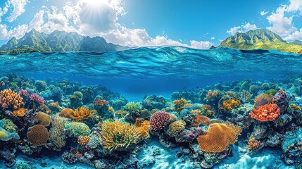 Vibrant Underwater Paradise: A Tropical Coral Reef