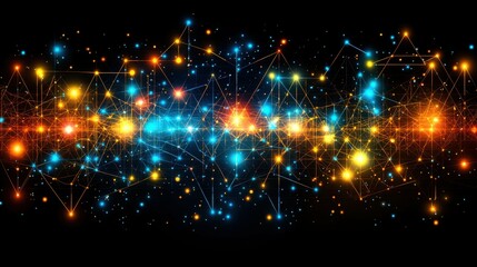 Innovative AI cover template with dynamic geometric patterns and modern aesthetics, ideal for posters, leaflets, and presentation slides in technology themes.