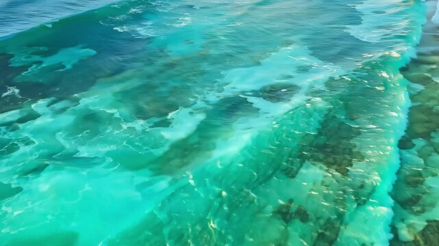 Tropical Ocean View with Crystal Clear Water and Soft Waves - made with Generative AI