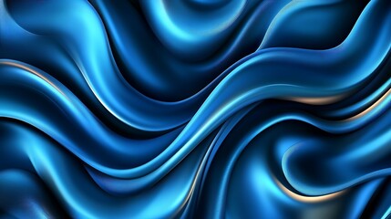 Obraz premium Abstract Blue Swirling Fabric Waves Design