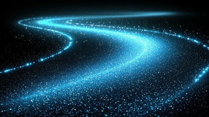 Blue abstract digital background with flowing curves and interconnected nodes, ideal for showcasing computer networks and futuristic tech concepts.