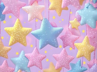 Colorful Pastel Stars Pop Art Background Frame