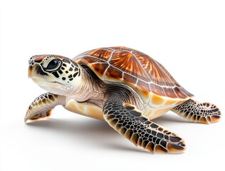 Graceful Sea Turtle Swimming Through Crystal Clear Waters with Remarkable Shell Patterns and Vibrant Colors Captured in Stunning Detail
