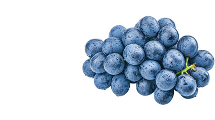 Fresh and juicy blueberries grouped together on a white background. transparent background