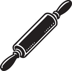 Rolling Pin Icon Silhouette Vector In White Background 