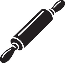 Rolling Pin Icon Silhouette Vector In White Background 