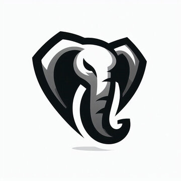Bold style elephant logo with 3D effect,