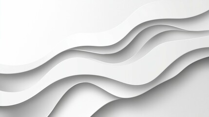 Obraz premium Abstract white background with flowing lines and gentle waves, providing a smooth and minimalist design for various creative uses.